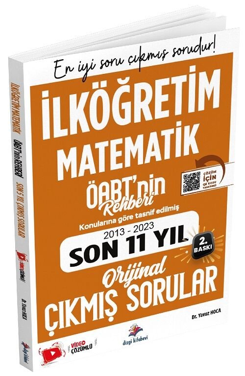 Dizgi Kitap ÖABT nin Rehberi İlköğretim Matematik Öğretmenliği Son 11 Yıl Çıkmış Sorular Çözümlü - Yavuz Hoca Dizgi Kitap Yayınları