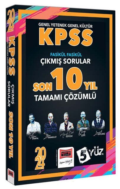 Yargı 2024 KPSS Genel Yetenek Genel Kültür 5Yüz Çıkmış Sorular Son 10 Yıl Çözümlü Fasikül Yargı Yayınları