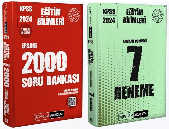 Pegem 2024 KPSS Eğitim Bilimleri EFSANE 2000 Soru + 7 Deneme 2 li Set Pegem Akademi Yayınları