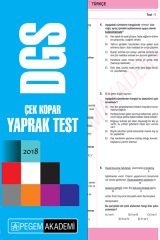 Pegem 2018 DGS Yaprak Test Çek Kopart Pegem Akademi Yayınları