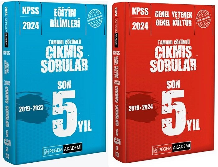 Pegem 2024 KPSS Eğitim Bilimleri + GYGK Çıkmış Sorular Son 5 Yıl 2 li Set Pegem Akademi Yayınları