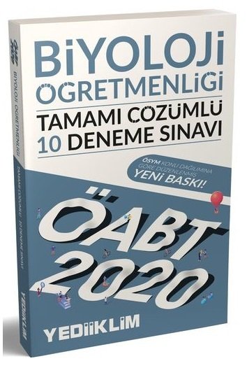 Yediiklim 2020 ÖABT Biyoloji Öğretmenliği 10 Deneme Çözümlü Yediiklim Yayınları