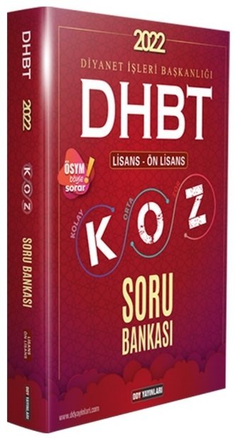 DDY Yayınları 2022 DHBT Lisans Ön Lisans KOZ Soru Bankası DDY Yayınları