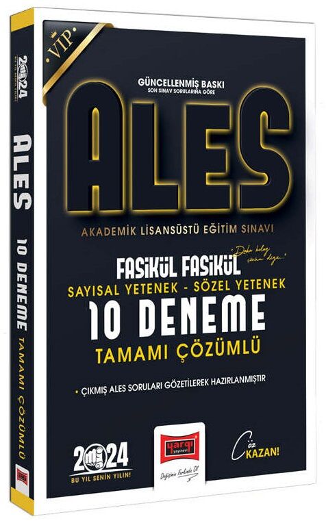 Yargı 2024 ALES VIP 10 Deneme Fasikül Çözümlü Yargı Yayınları