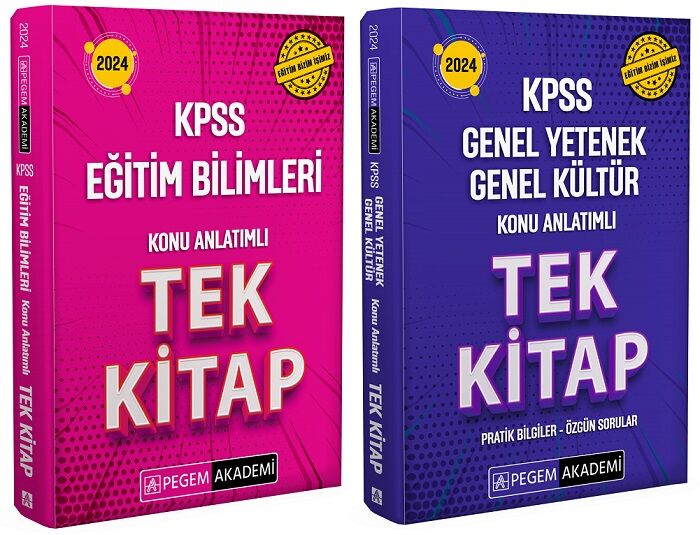 Pegem 2024 KPSS Eğitim Bilimleri + GYGK Konu Tek Kitap 2 li Set Pegem Akademi Yayınları