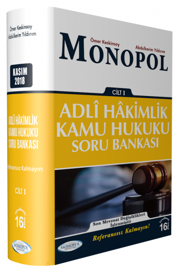 SÜPER FİYAT Monopol Adli Hakimlik Kamu Hukuku Soru Bankası Cilt-1 16. Baskı Monopol Yayınları