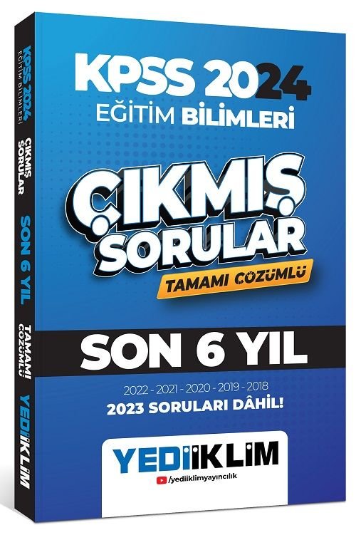 Yediiklim 2024 KPSS Eğitim Bilimleri Çıkmış Sorular Son 6 Yıl  Çözümlü Yediiklim Yayınları