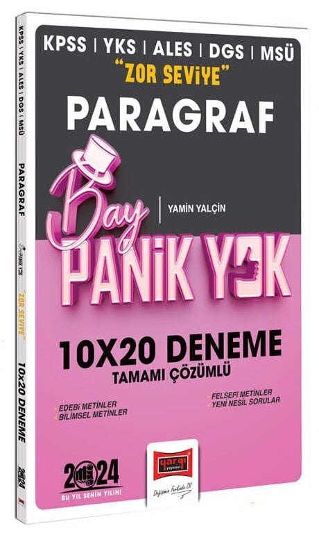 Yargı 2024 KPSS YKS ALES DGS MSÜ Paragraf Bay Panik Yok Zor Seviye 10x20 Deneme Çözümlü Yargı Yayınları