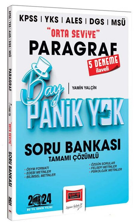 Yargı 2024 KPSS YKS ALES DGS MSÜ Paragraf Bay Panik Yok Orta Seviye Soru Bankası Çözümlü Yargı Yayınları