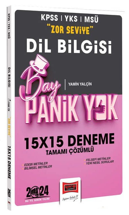 Yargı 2024 KPSS YKS MSÜ Dil Bilgisi Bay Panik Yok Zor Seviye 15x15 Deneme Çözümlü Yargı Yayınları