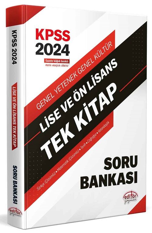 Editör 2024 KPSS Lise Ön Lisans Soru Bankası Tek Kitap Editör Yayınları