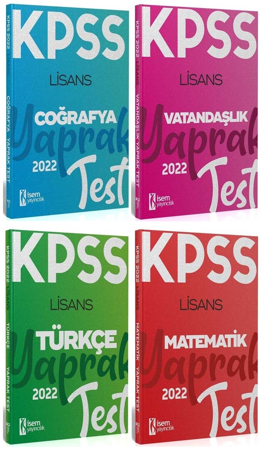 SÜPER FİYAT İsem 2022 KPSS Genel Yetenek Genel Kültür Yaprak Test 4 lü Set İsem Yayınları