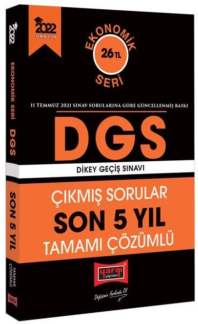 Yargı 2022 DGS Çıkmış Sorular Son 5 Yıl Çözümlü Ekonomik Seri Yargı Yayınları