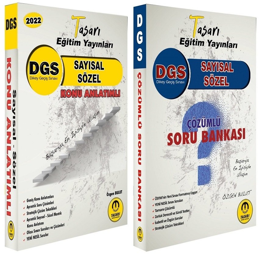 Tasarı 2022 DGS Sayısal Sözel Konu + Soru 2 li Set Tasarı Yayınları