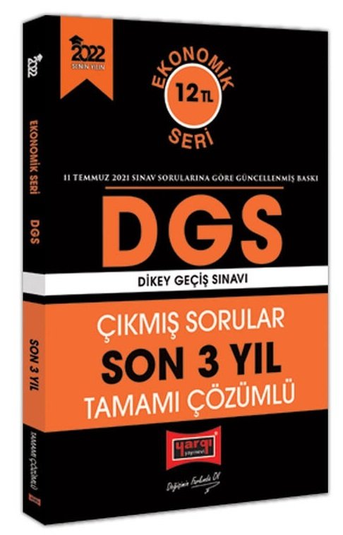 Yargı 2022 DGS Çıkmış Sorular Son 3 Yıl Çözümlü Ekonomik Seri Yargı Yayınları