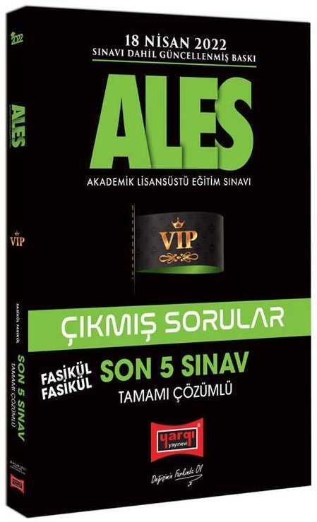 Yargı 2022 ALES VIP Çıkmış Sorular Son 5 Sınav Fasikül Çözümlü Yargı Yayınları