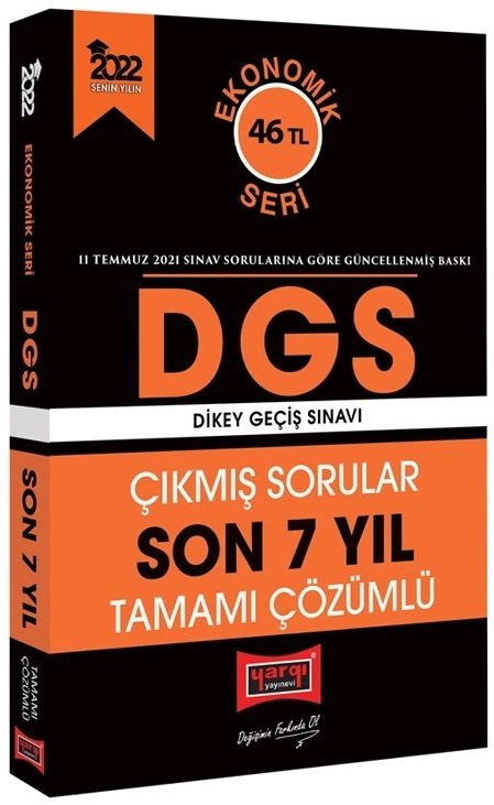 Yargı 2022 DGS Çıkmış Sorular Son 7 Yıl Çözümlü Ekonomik Seri Yargı Yayınları