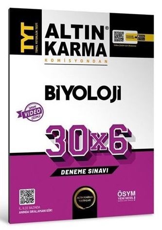 Altın Karma YKS TYT Biyoloji 30x6 Deneme Video Çözümlü Altın Karma Yayınları