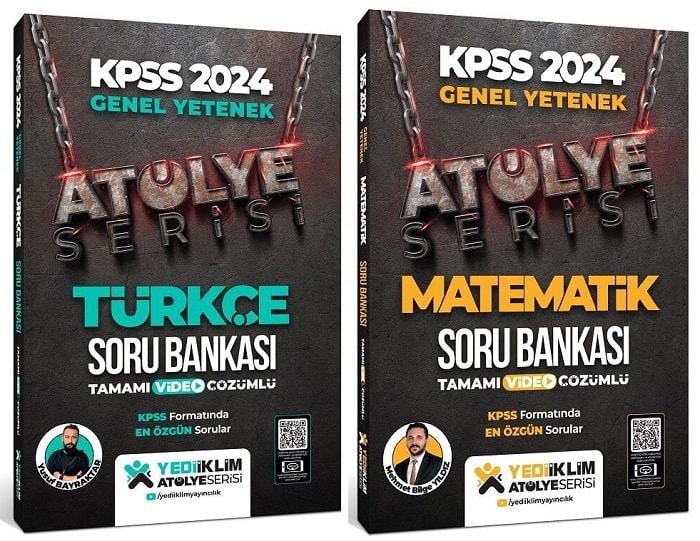 Yediiklim 2024 KPSS Türkçe+Matematik Atölye Soru Bankası 2 li Set Yediiklim Yayınları