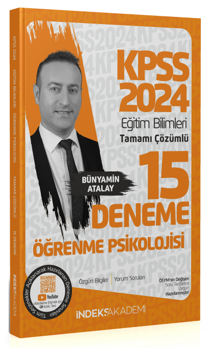 İndeks Akademi 2024 KPSS Eğitim Bilimleri Öğrenme Psikolojisi 15 Deneme Çözümlü - Bünyamin Atalay İndeks Akademi Yayıncılık