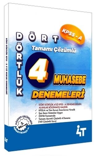 4T Yayınları KPSS A Grubu Muhasebe Dört Dörtlük 4 Deneme 2. Baskı 4T Yayınları