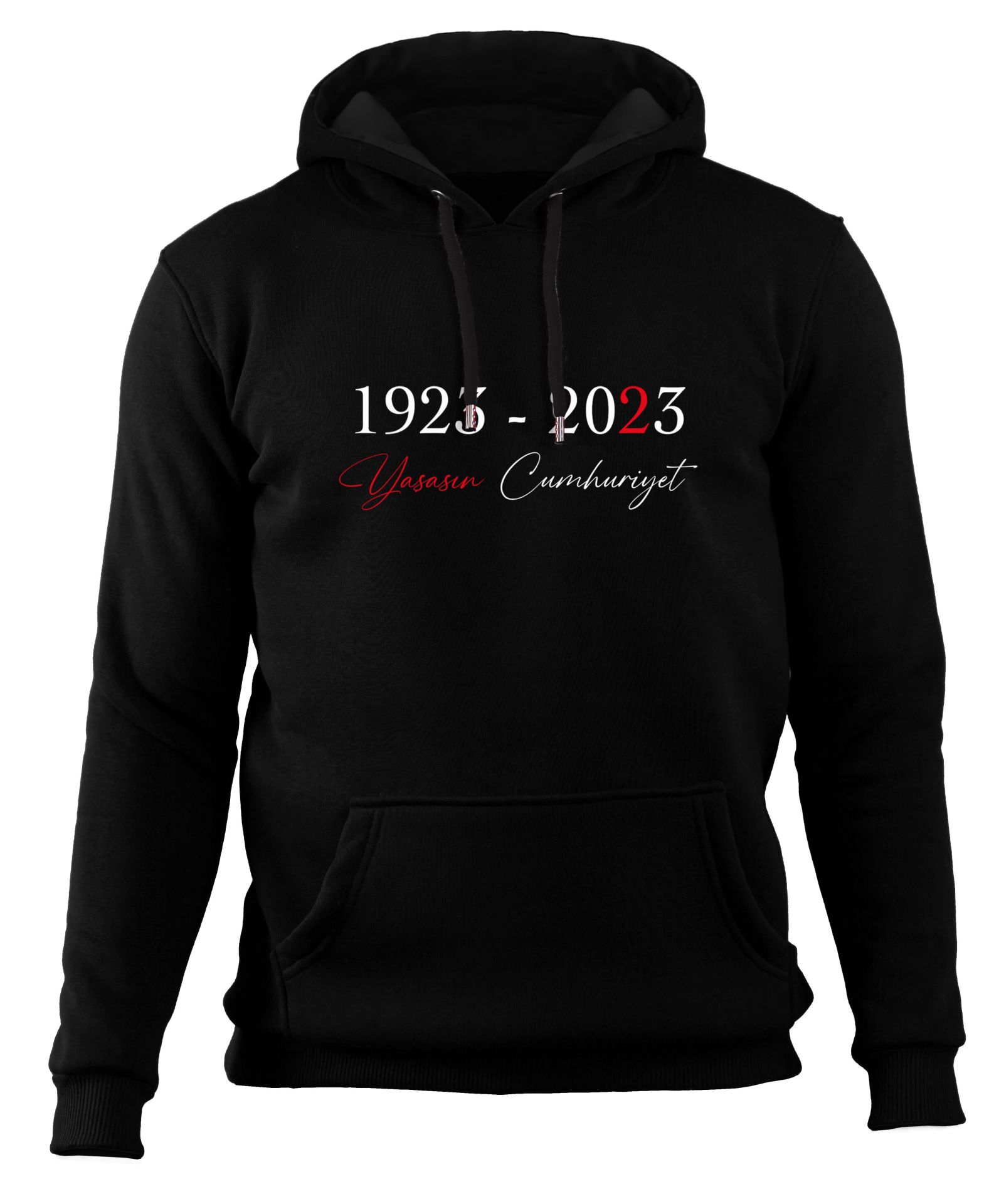 Yaşasın Cumhuriyet - Kırmızı Beyaz - 100. Yıl Özel Kapüşonlu Sweatshirt
