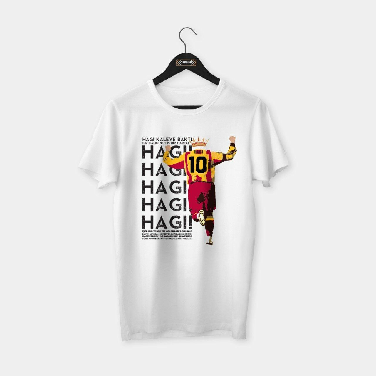 Gheorghe Hagi Baskılı Beyaz T-shirt