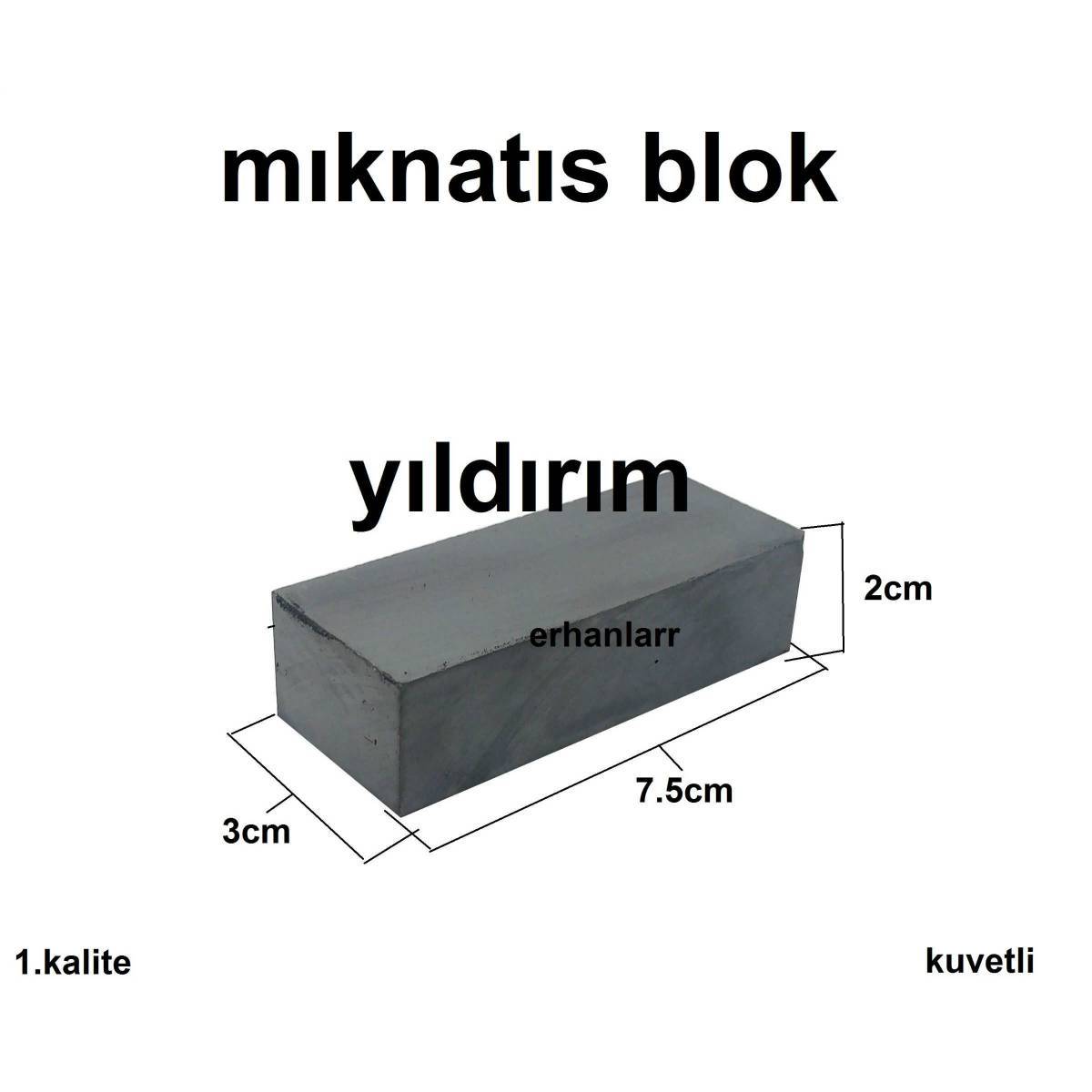 MIKNATIS BLOK 75X30X20 KÜP MIKNATIS HOBİ MIKLANTIS TUĞLA MIKLATIS DİKDÖRTGEN