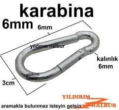 KARABİNA METAL 6MM SALINCAK KANCASI ÇANTA TOKASI KÜÇÜK BOY