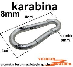 KARABİNA METAL 8MM SALINCAK KANCASI ÇANTA TOKASI KÜÇÜK BOY