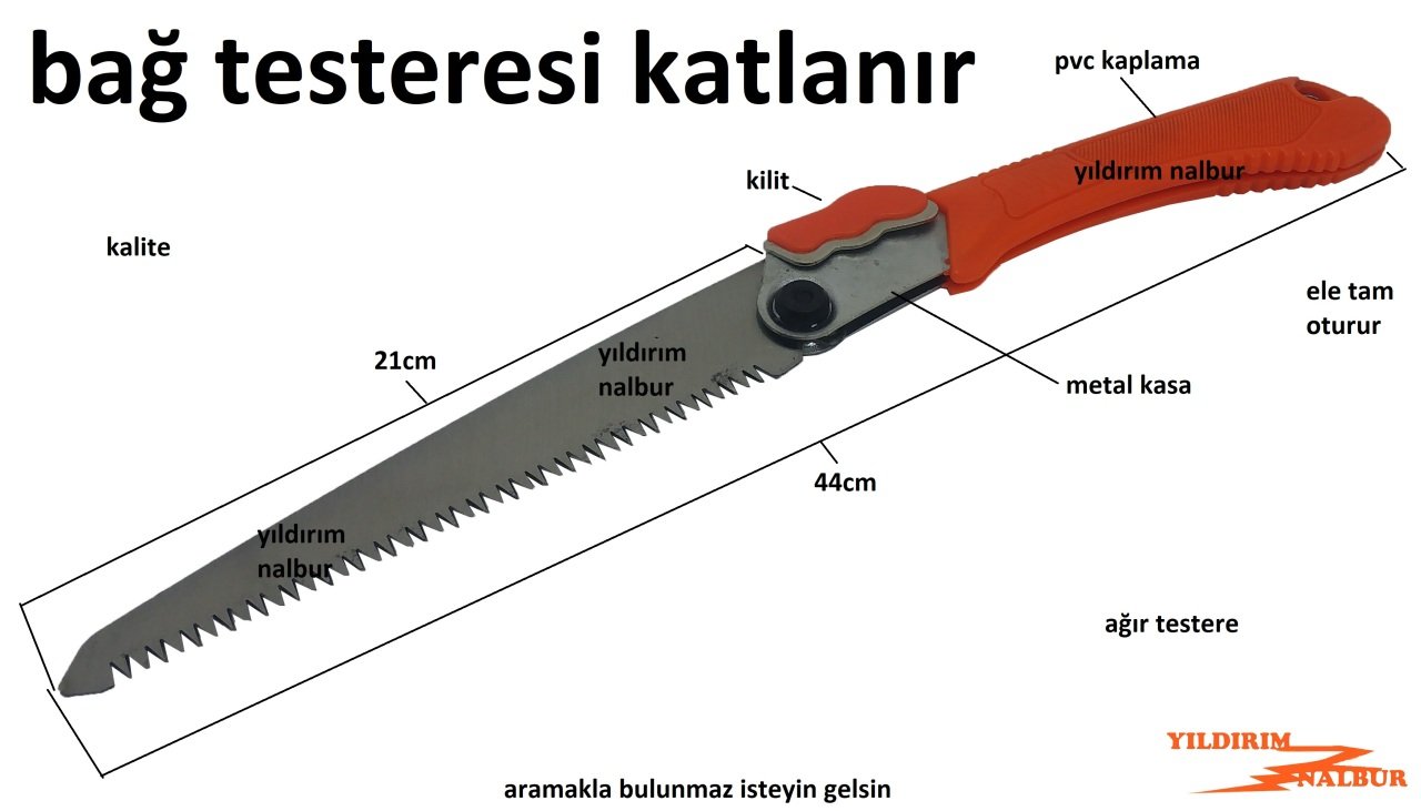 BAĞ TESTERESİ DAL KESME TESTERESİ BUDAMA TESTERE KATLANIR METAL KASA