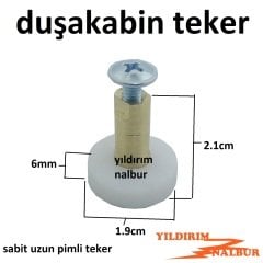 DUŞAKABİN TEKERLEĞİ UZUN PİMLİ ÖZEL EBAT DUŞAKABİN TEKER SABİT PİM