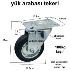 YÜK ARABASI 125 TEKERLEK SANAYİ TİPİ TEKERLEK BÜYÜK SAĞLAM KALİTE