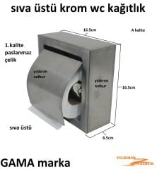 GAMA SIVA ÜSTÜ KROM TUVALET KAĞITLIĞI WC KAĞITLIK PASLANMAZ