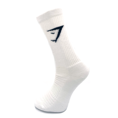 Gymshark Logo Premium Spor Çorap-Socks Beyaz Unisex