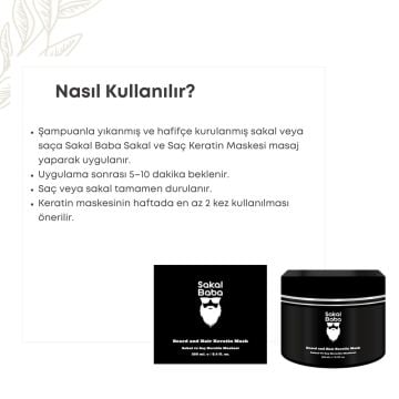 Sakal Baba Sakal ve Saç Keratin Maskesi