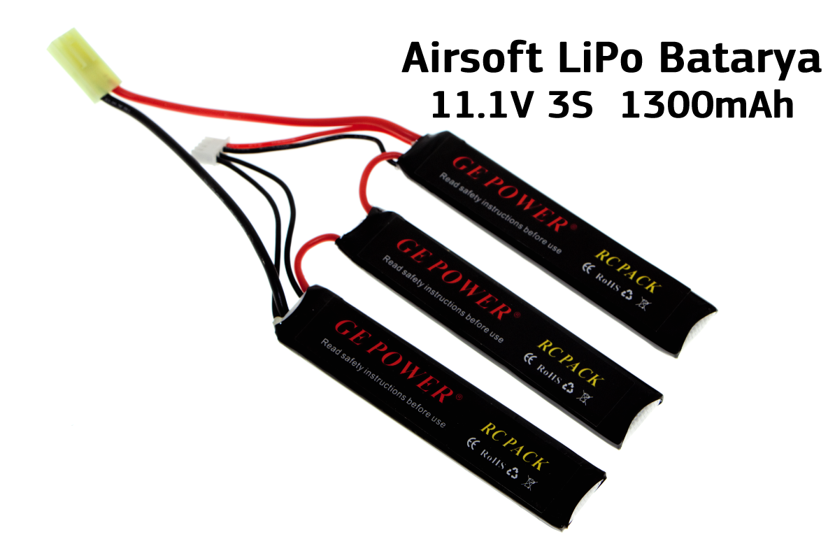 11.1V 3S Airsoft Lipo Batarya 1300mAh