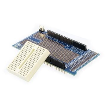 Arduino Mega 2560 R3 Proto Shield + Mini Breadboard