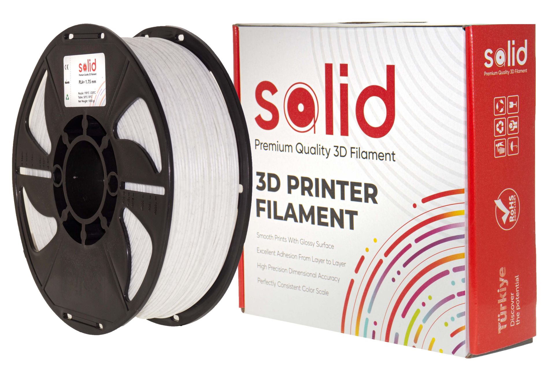 Solid Filament PLA Plus 1.75mm Mermer 1Kg