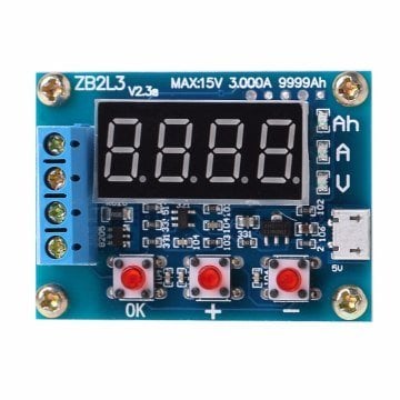 ZB2L3 Lityum Pil 18650 Akü Kapasite Ölçer Pil Deşarj Modülü