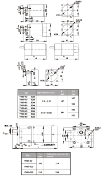 220V 260 Rpm 90mm Redüktörlü AC Motor