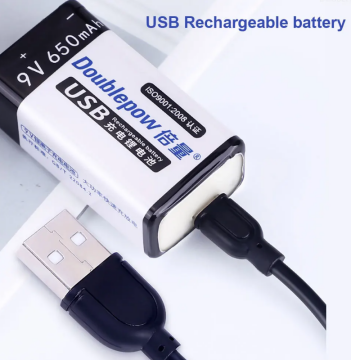 9V 650mAh Usb Şarjlı Li-ion Robot Pili