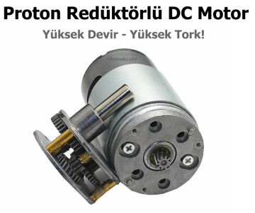 Proton 12V 500 RPM Redüktörlü DC Motor