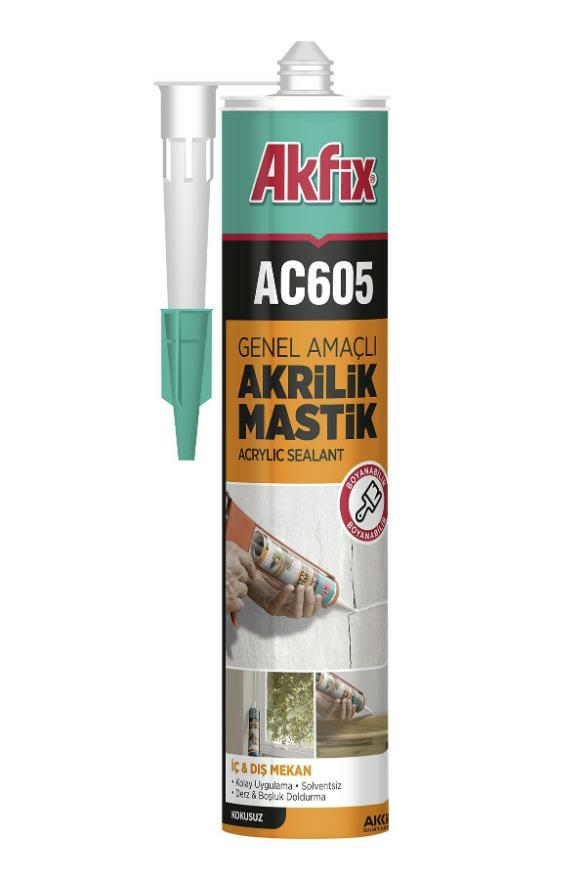 Akfix AC605 Akrilik Mastik 500 gr Beyaz