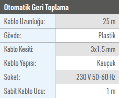 OSAKA OPT MK 250 Makaralı Uzatma Kablo