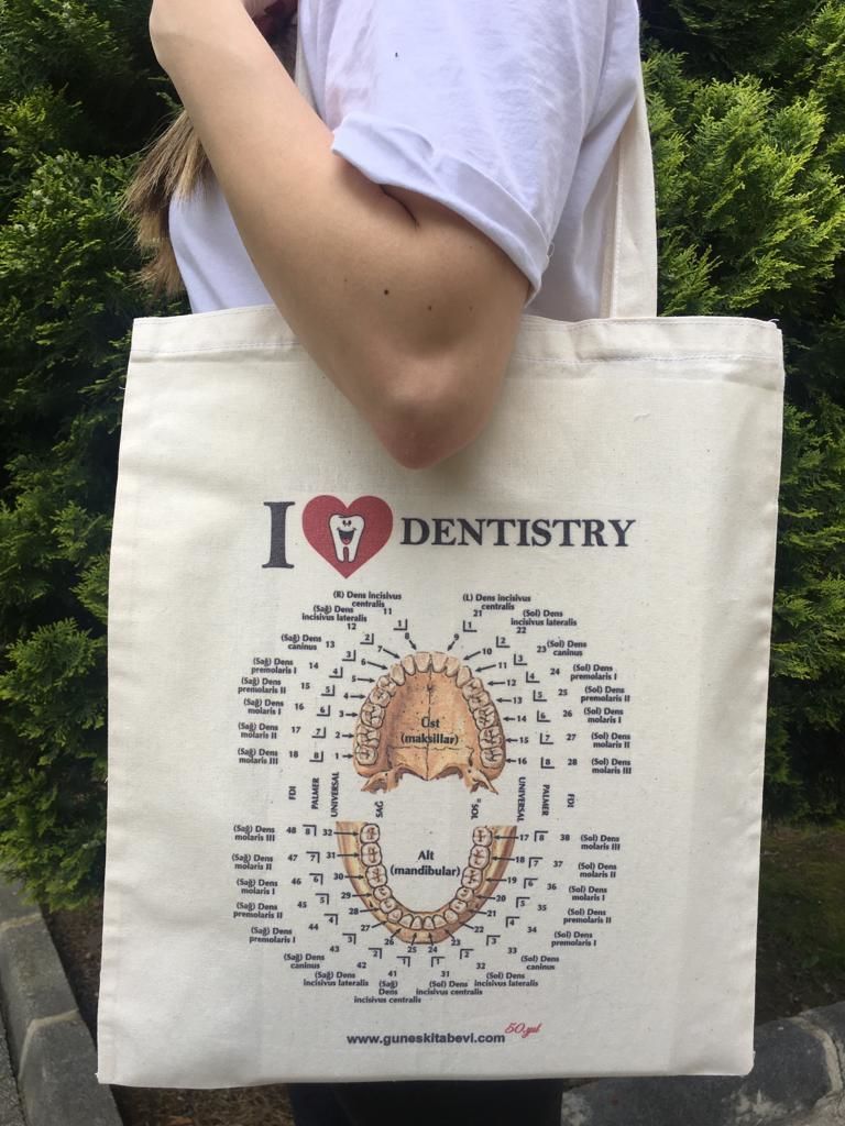 Krem -  Love Dentistry Bez Çanta