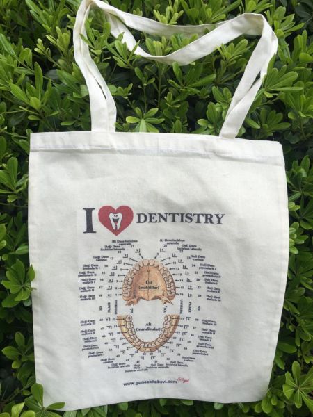 Krem -  Love Dentistry Bez Çanta