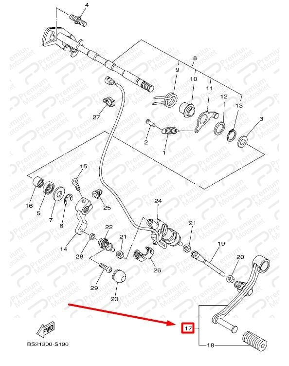 MT 09 VİTES PEDALI