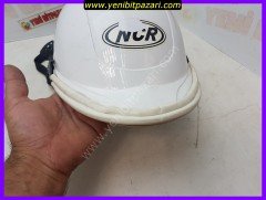 2. el NCR marka motor bisiklet kaskı kask 59-62 L jokey kask sorunsuz ( ön tarafına yumuşak beyaz kağuçuk yapıştırılmış )