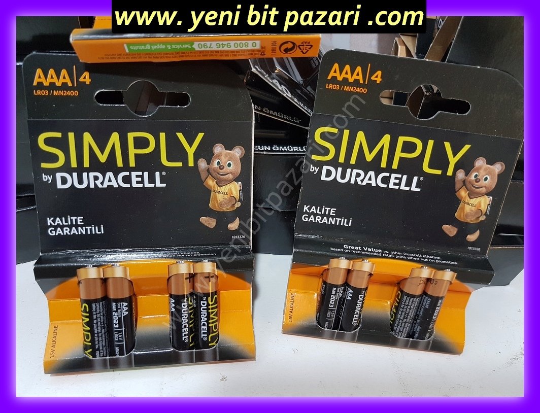 Duracell Alkalin AAA İnce Kalem Pil 4'lü Paket kumanda pili yeni bit pazarı bitpazarı durasel duracel